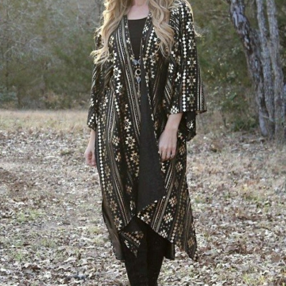Gold Foil Aztec Duster Western